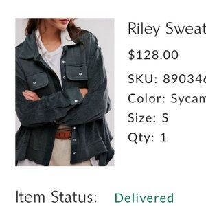 Free people riley sweater shacket small